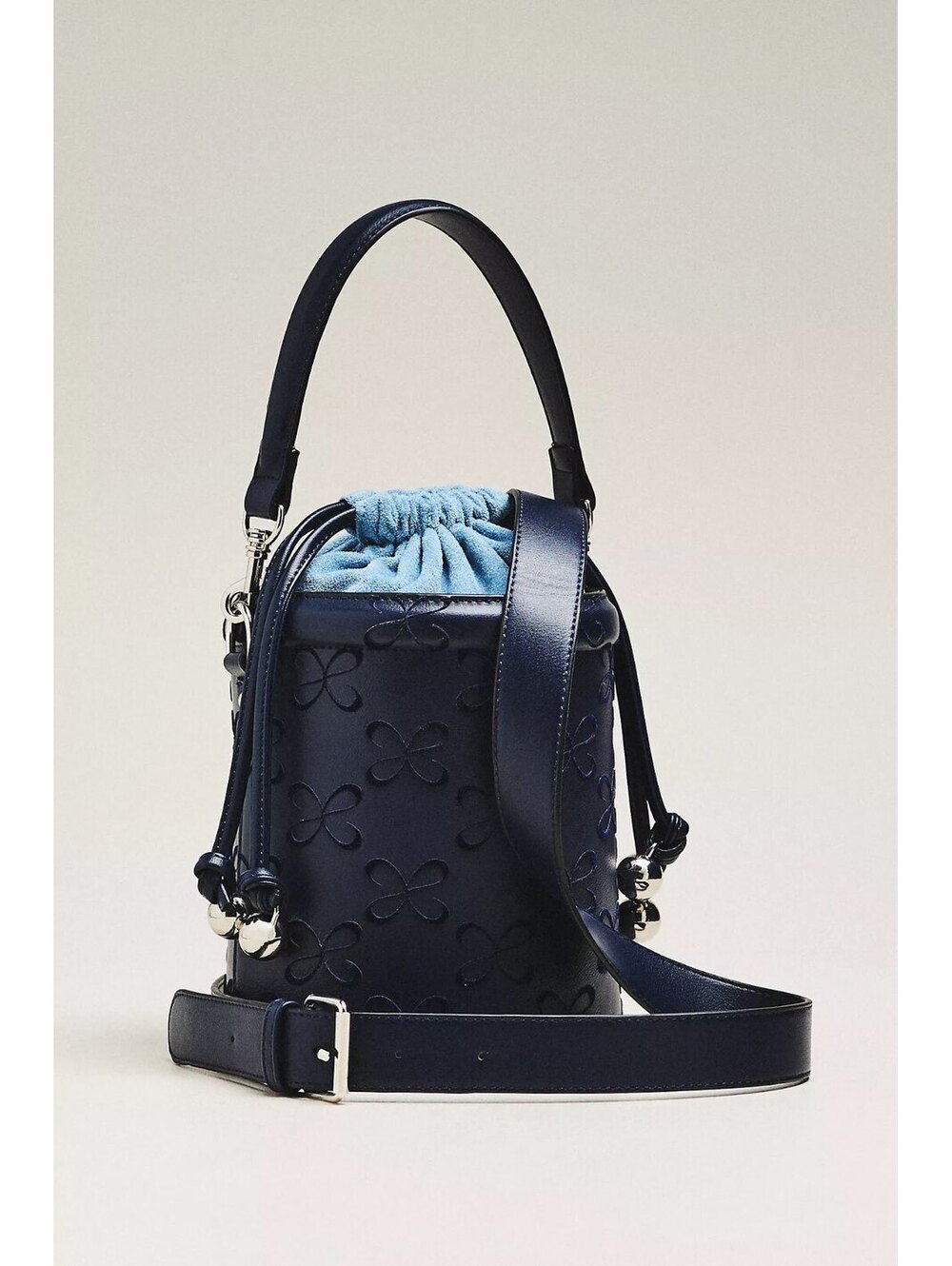ANTHROPOLOGIE Maeve Faux Leather pull string Bucket Bag